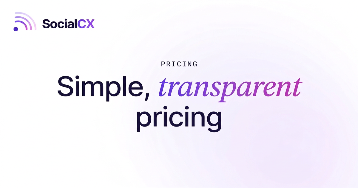 Pricing — SocialCX
